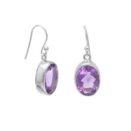 Faceted Amethyst French Wire Earrings freeshipping - Higher Class Elegance