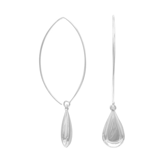 Marquise Wire Earrings with Pear Shape Drop freeshipping - Higher Class Elegance