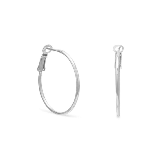 1mmx30mm Clip Post Hoop Earrings freeshipping - Higher Class Elegance