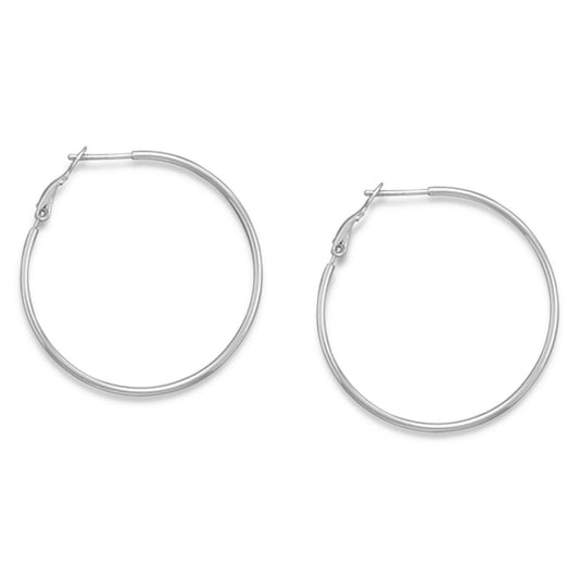 1mmx40mm Clip Post Hoop Earrings freeshipping - Higher Class Elegance