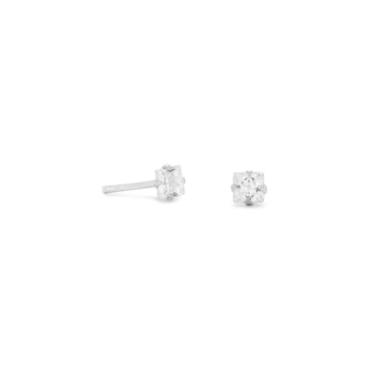 3mm CZ Square Earrings freeshipping - Higher Class Elegance