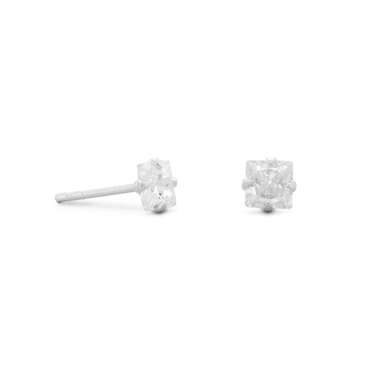 4mm CZ Square Earrings freeshipping - Higher Class Elegance