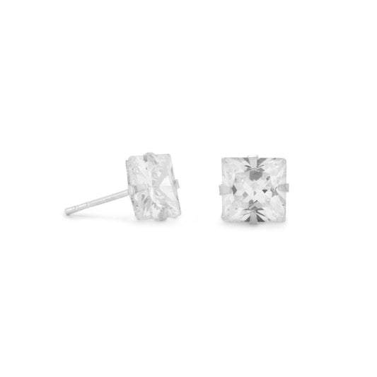 7mm CZ Square Earrings freeshipping - Higher Class Elegance