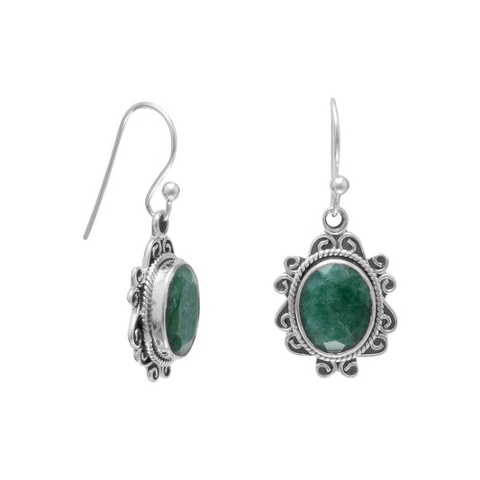 Oxidized Beryl French Wire Earrings freeshipping - Higher Class Elegance