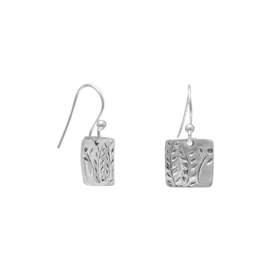 French Wire Earrings with Fern Design freeshipping - Higher Class Elegance