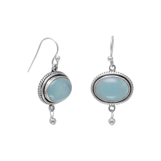 Oxidized Chalcedony Drop Earrings freeshipping - Higher Class Elegance