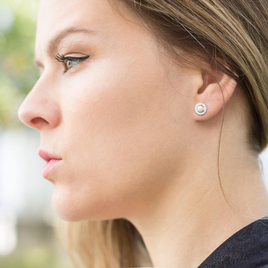 Cultured Freshwater and CZ Earrings freeshipping - Higher Class Elegance