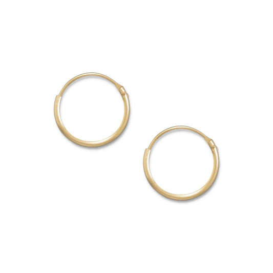 14/20 Gold Filled 1mm x 12mm Hoops freeshipping - Higher Class Elegance