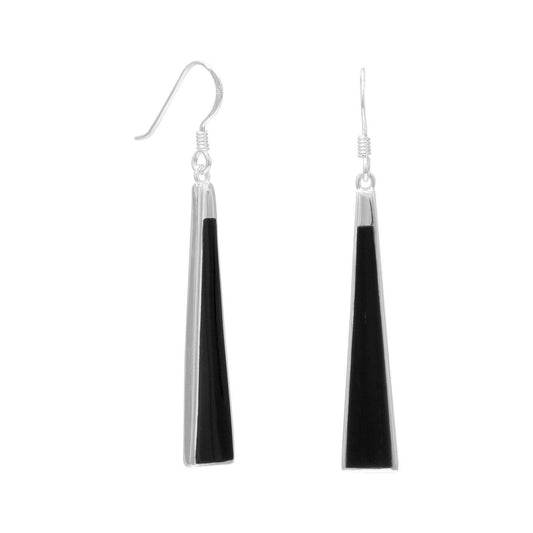 Black Onyx Triangle Earrings freeshipping - Higher Class Elegance
