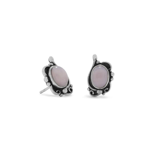 Oxidized Pink Opal Earrings freeshipping - Higher Class Elegance