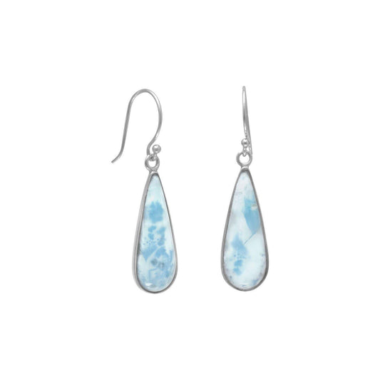 Pear Shape Larimar Earrings freeshipping - Higher Class Elegance