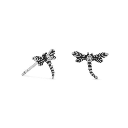 Oxidized Crystal Dragonfly Earrings freeshipping - Higher Class Elegance