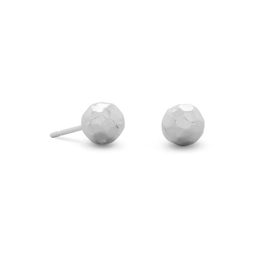 6mm Hammered Ball Earrings freeshipping - Higher Class Elegance