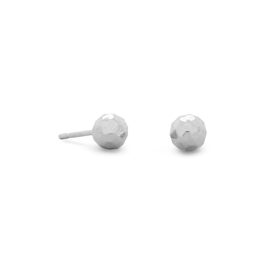 4mm Hammered Ball Earrings freeshipping - Higher Class Elegance