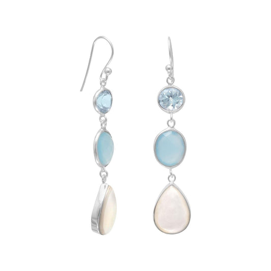 Blue Multistone Drop Earrings freeshipping - Higher Class Elegance