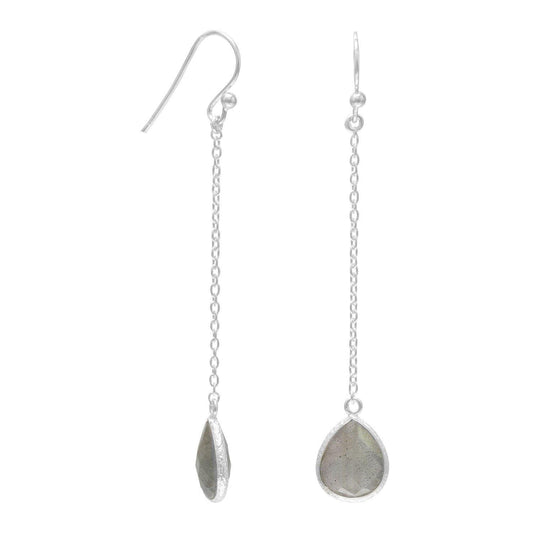 Labradorite Chain Drop Earrings freeshipping - Higher Class Elegance