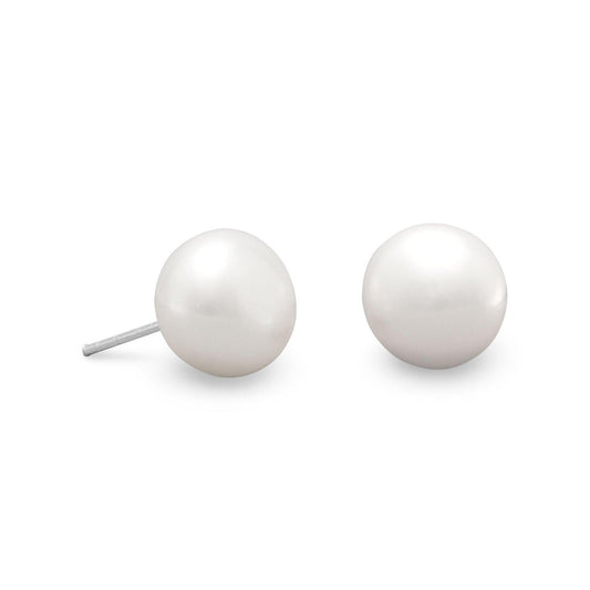 Cultured Freshwater Button Pearl Studs freeshipping - Higher Class Elegance