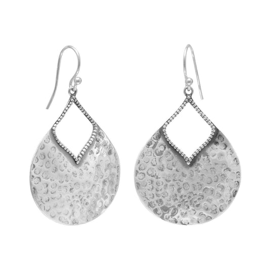 Oxidized Hammered Pear Shape Earrings freeshipping - Higher Class Elegance