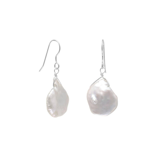 White Baroque Cultured Freshwater Pearl Earrings freeshipping - Higher Class Elegance