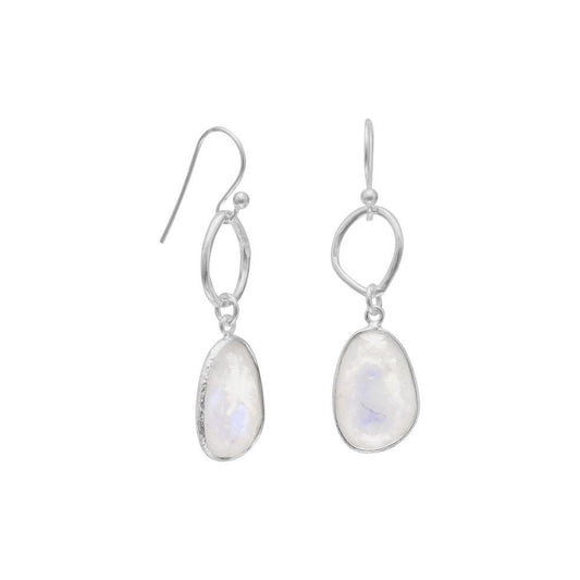 Rainbow Moonstone Drop Earrings freeshipping - Higher Class Elegance