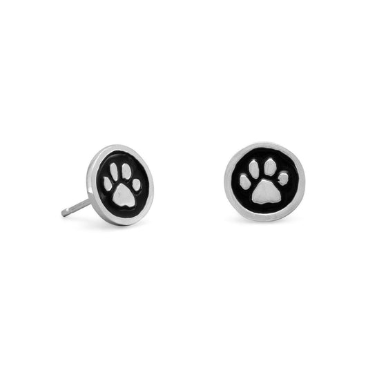 Enamel Paw Print Stud Earrings freeshipping - Higher Class Elegance