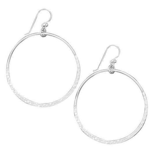 Hammered Open Circle Earrings freeshipping - Higher Class Elegance