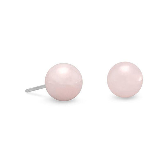 Rose Quartz Stud Earrings freeshipping - Higher Class Elegance