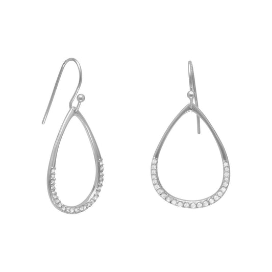 Rhodium Plated CZ Pear Drop Earrings freeshipping - Higher Class Elegance