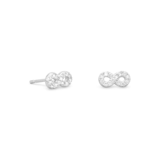 Rhodium Plated CZ Infinity Earrings freeshipping - Higher Class Elegance