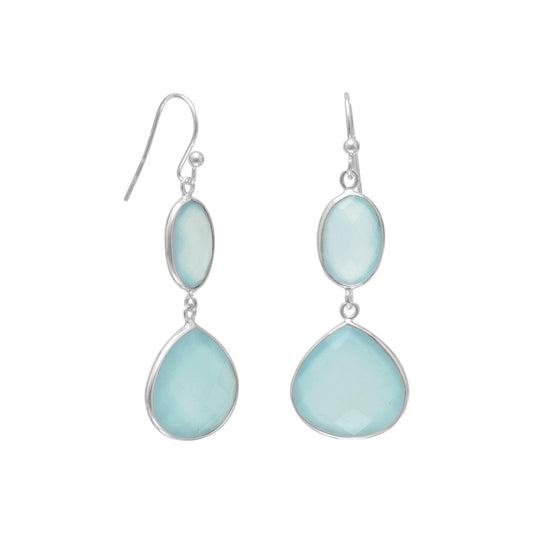 Sea Green Chalcedony Drop Earrings freeshipping - Higher Class Elegance