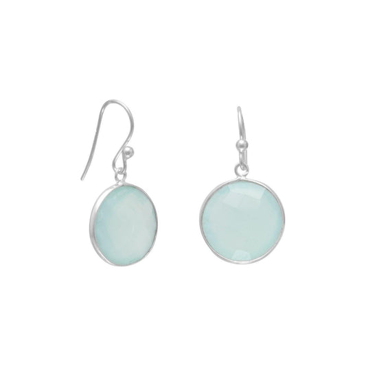 Faceted Sea Green Chalcedony Earrings freeshipping - Higher Class Elegance