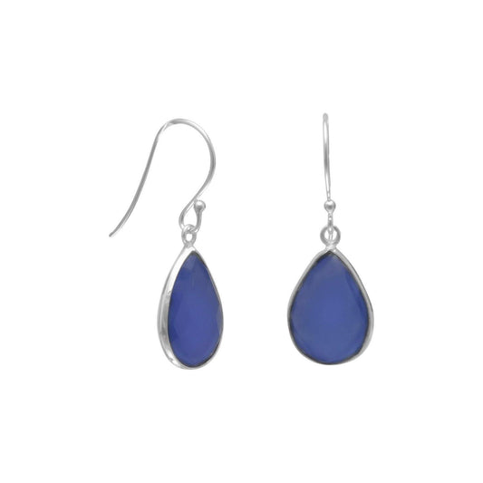 Blue Chalcedony French Wire Earrings freeshipping - Higher Class Elegance