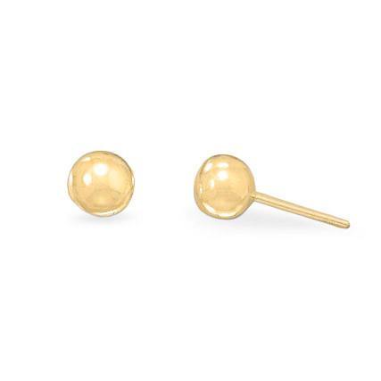 14 Karat Gold Plated 6mm Ball Stud Earrings freeshipping - Higher Class Elegance