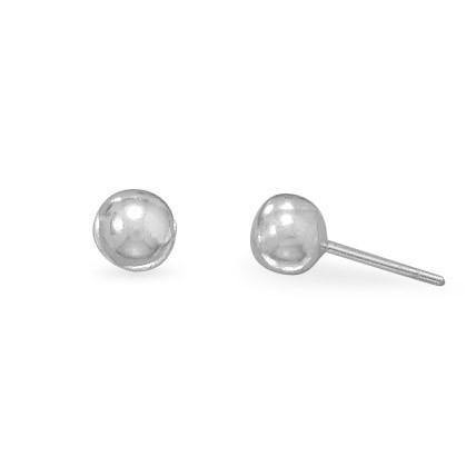 Rhodium Plated 6mm Ball Stud Earrings freeshipping - Higher Class Elegance