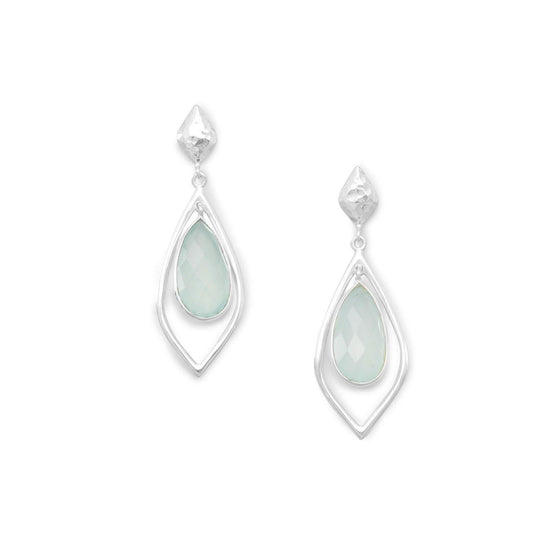 Faceted Green Chalcedony Drop Earrings freeshipping - Higher Class Elegance