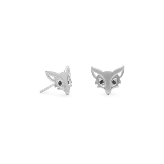 Cute Satin Finish Fox Stud Earrings freeshipping - Higher Class Elegance