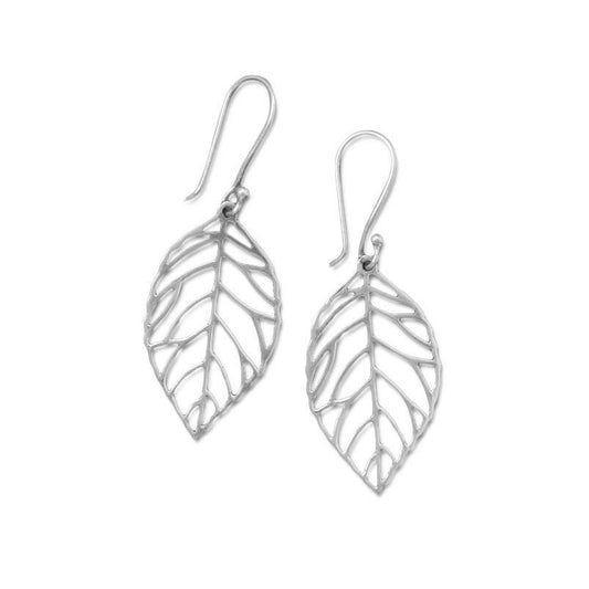Oxidized Cut Out Leaf Drop Earrings freeshipping - Higher Class Elegance