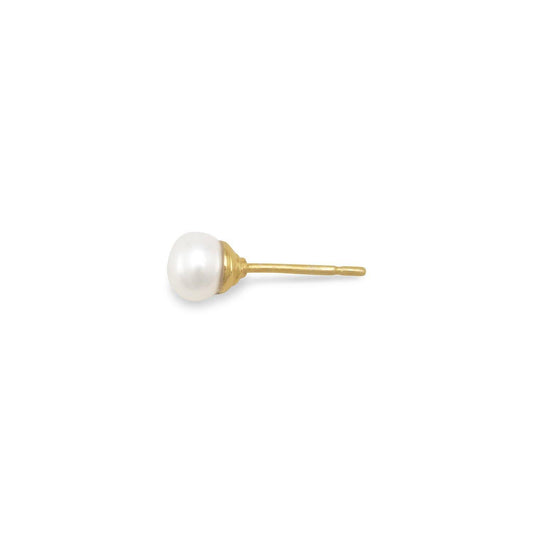 14 Karat Gold Plated Cultured Freshwater Pearl Stud Earrings freeshipping - Higher Class Elegance