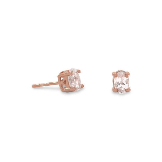 14 Karat Rose Gold Plated Morganite Earrings freeshipping - Higher Class Elegance