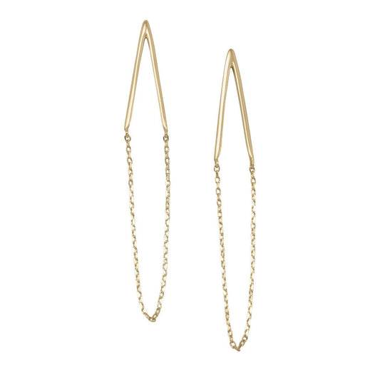 14 Karat Gold Plated Chain Drop Earrings freeshipping - Higher Class Elegance