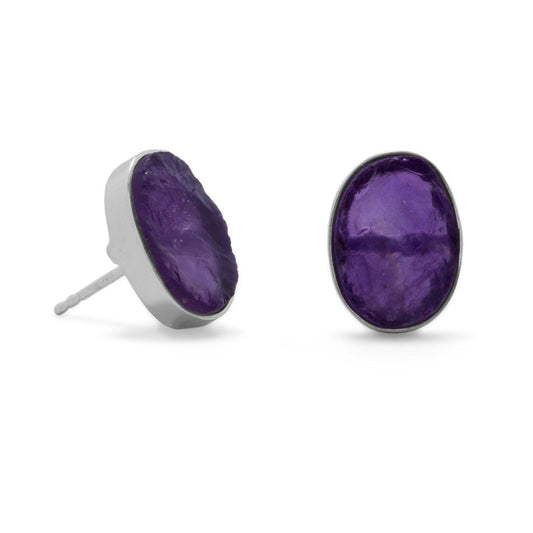 Oval Amethyst Studs freeshipping - Higher Class Elegance