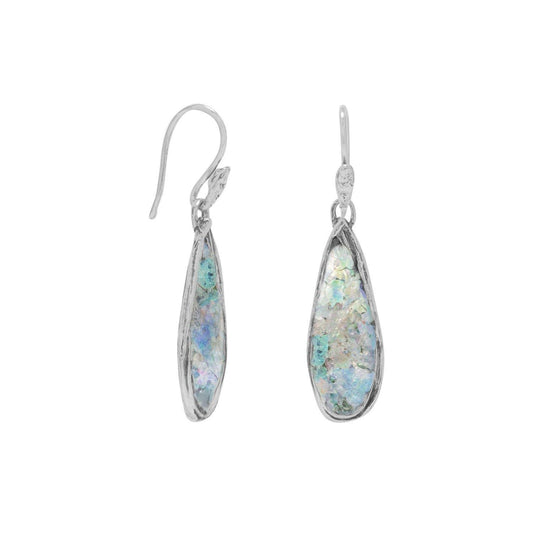 Ancient Roman Glass Pear Drop Earrings freeshipping - Higher Class Elegance