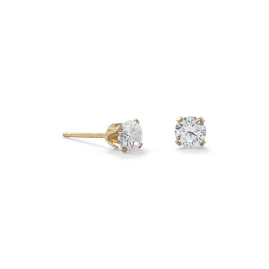 14/20 Gold Filled 4mm CZ Stud Earrings freeshipping - Higher Class Elegance