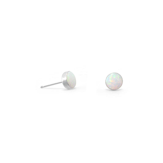 Synthetic White Opal Button Studs freeshipping - Higher Class Elegance