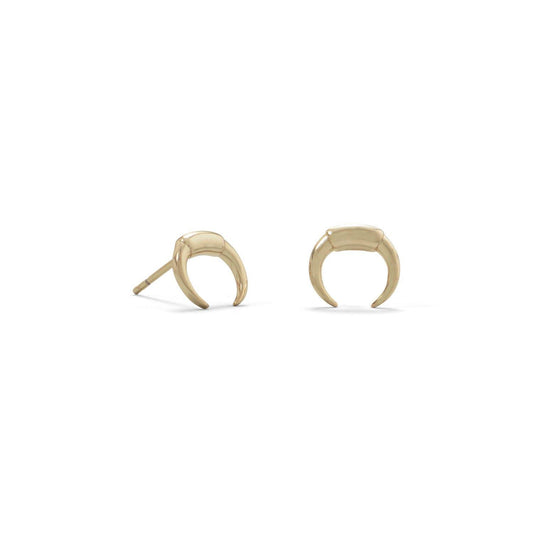 14 Karat Gold Plated Mini Crescent Studs freeshipping - Higher Class Elegance