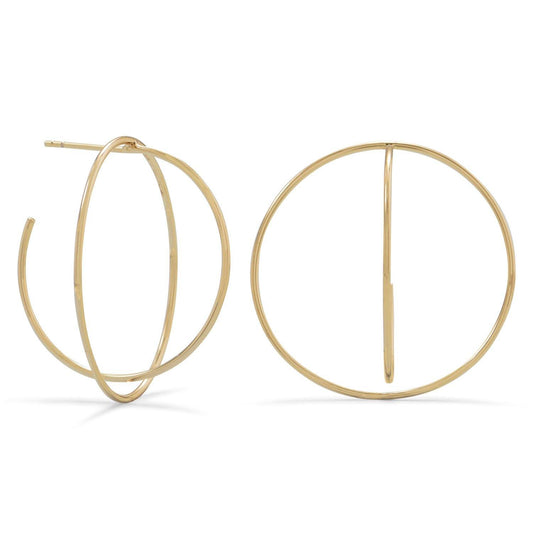 14 Karat Gold Plated 3/4 Criss-Cross Hoops freeshipping - Higher Class Elegance