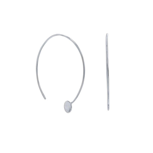 Rhodium Plated Threader Dot End Earring freeshipping - Higher Class Elegance