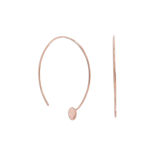 14 Karat Rose Gold Plated Threader Dot End Earring freeshipping - Higher Class Elegance