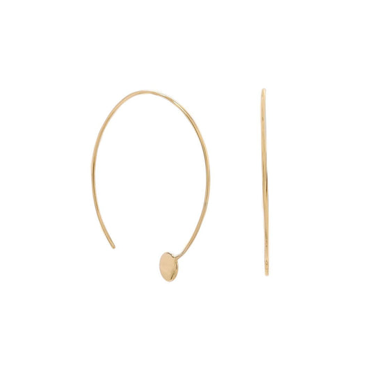 14 Karat Gold Plated Threader Dot End Earring freeshipping - Higher Class Elegance