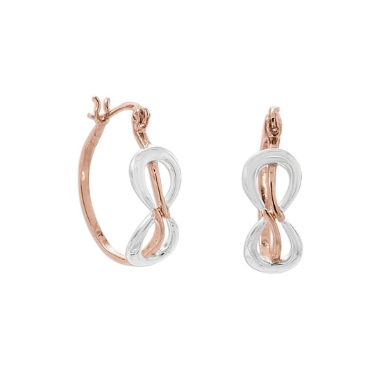 Two Tone Infinity Hoop Earrings freeshipping - Higher Class Elegance